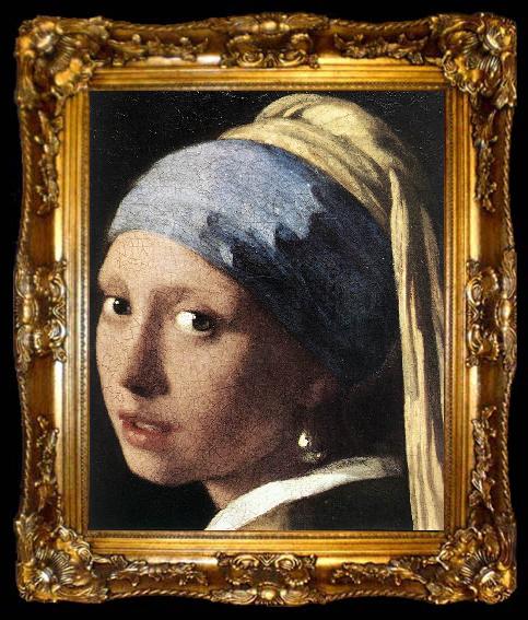 framed  VERMEER VAN DELFT, Jan Girl with a Pearl Earring (detail) set, ta009-2